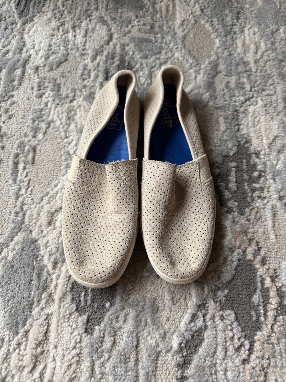 Keds Beige Perforated Slip-On Loafers for Men